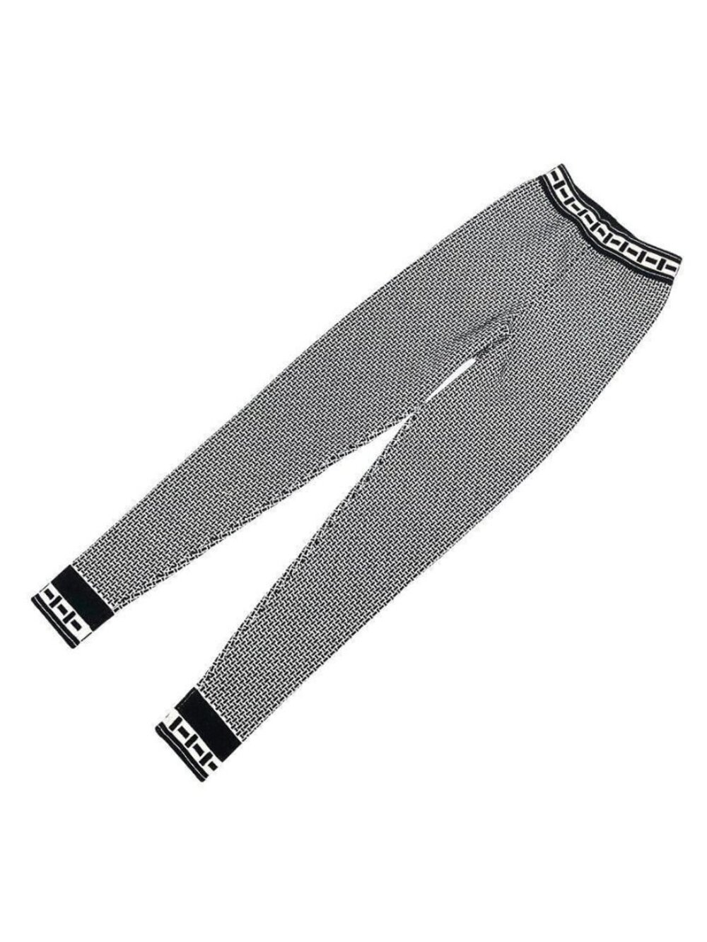 Hermes Knit Leggings Pattern Black White Gaultier Era Vintage 34